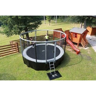 Akrobat Gallus PLUS Trampolin Schwarz/Grau - Der Bestseller für den gewerblichen Gebrauch!
